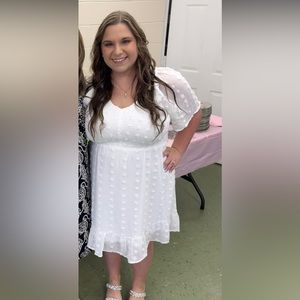 Short White Polka Dot Dress